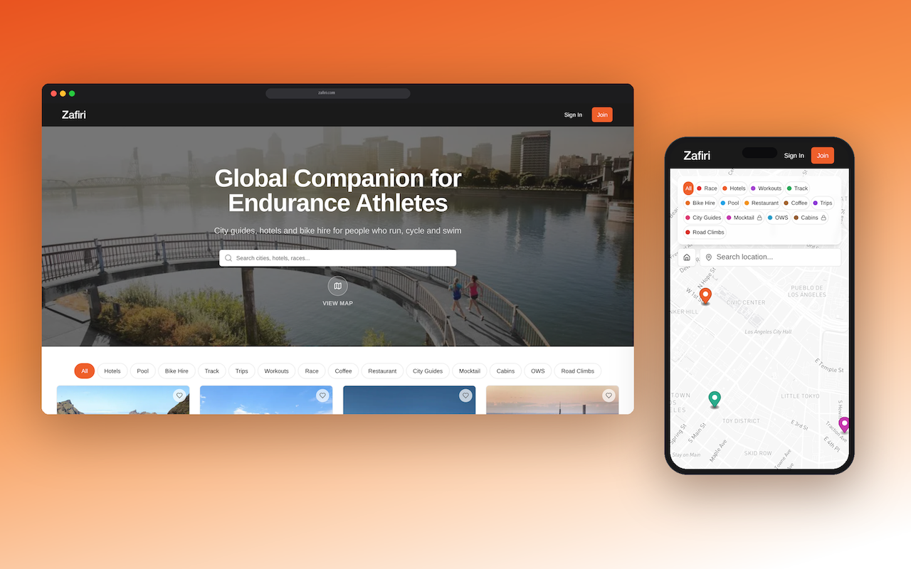 Zafiri Global Companion desktop and mobile interface