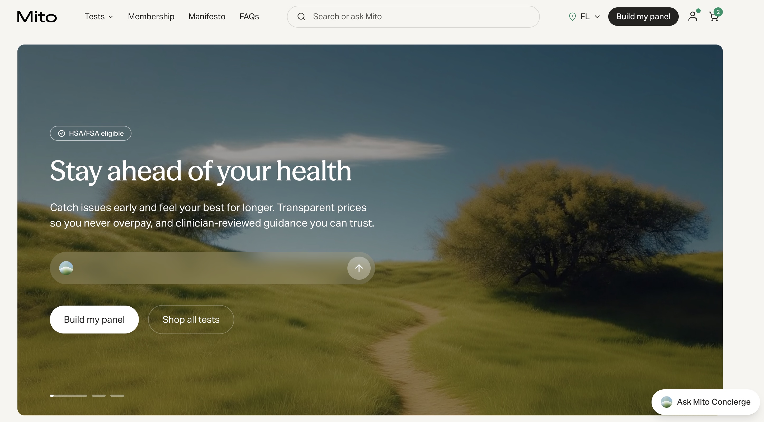 Mito Health home overview