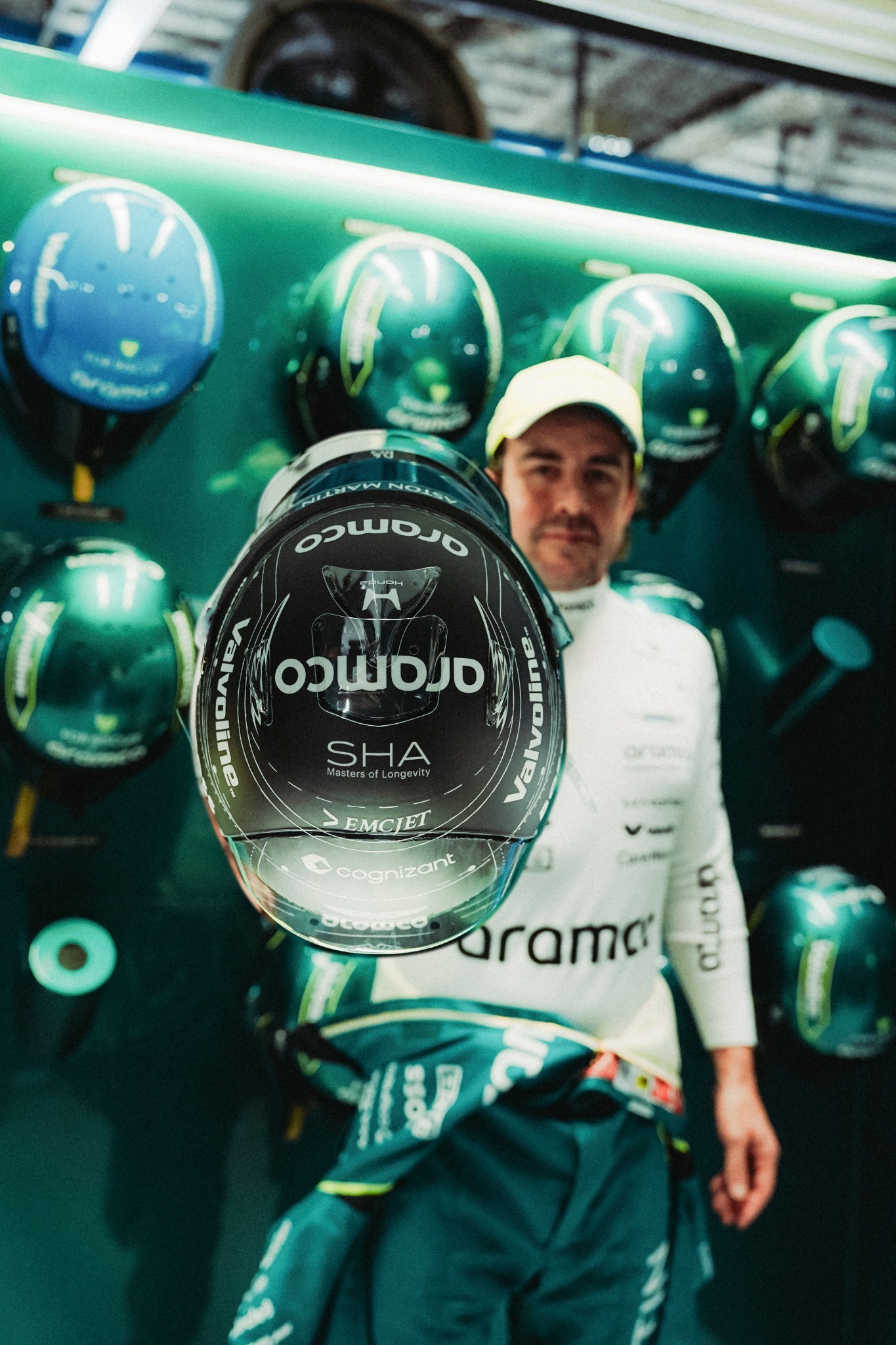 Fernando Alonso with helmet
