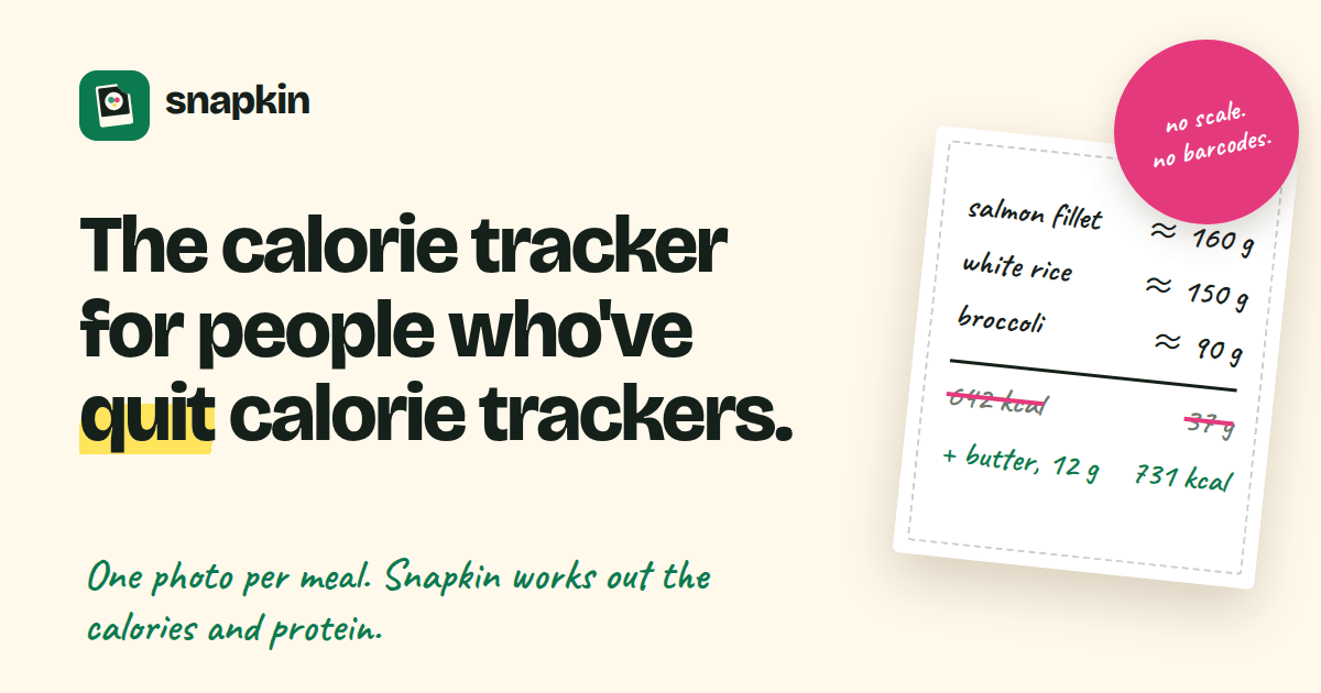The calorie tracker for people who've quit calorie trackers.