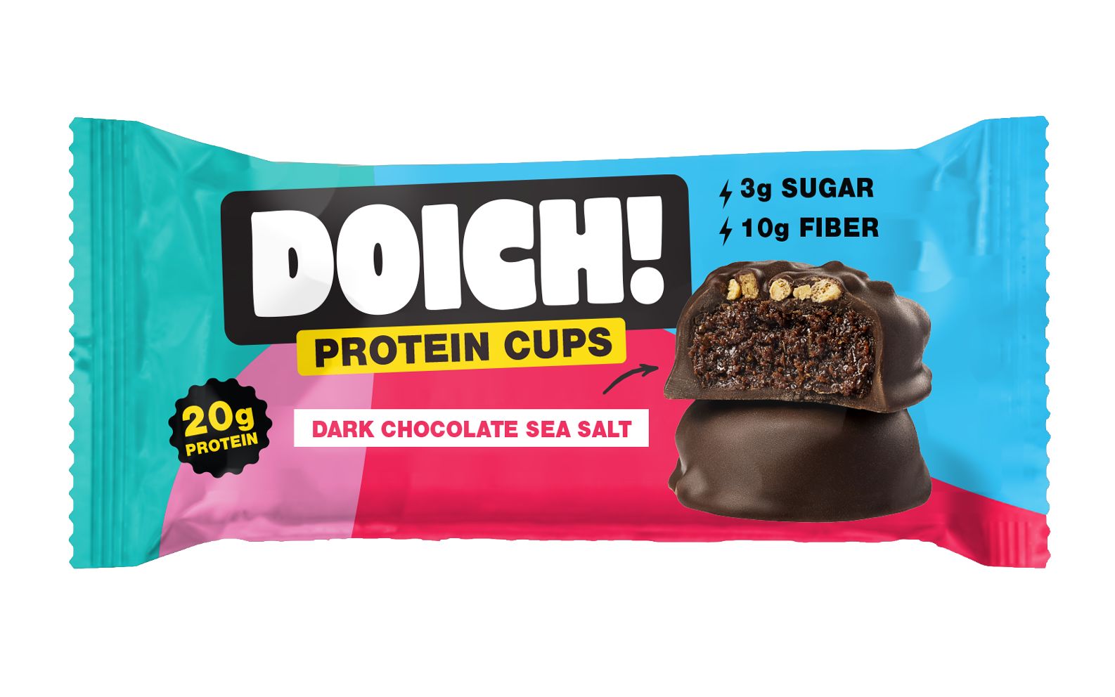 Doich Dark Chocolate Sea Salt Protein Cups packaging