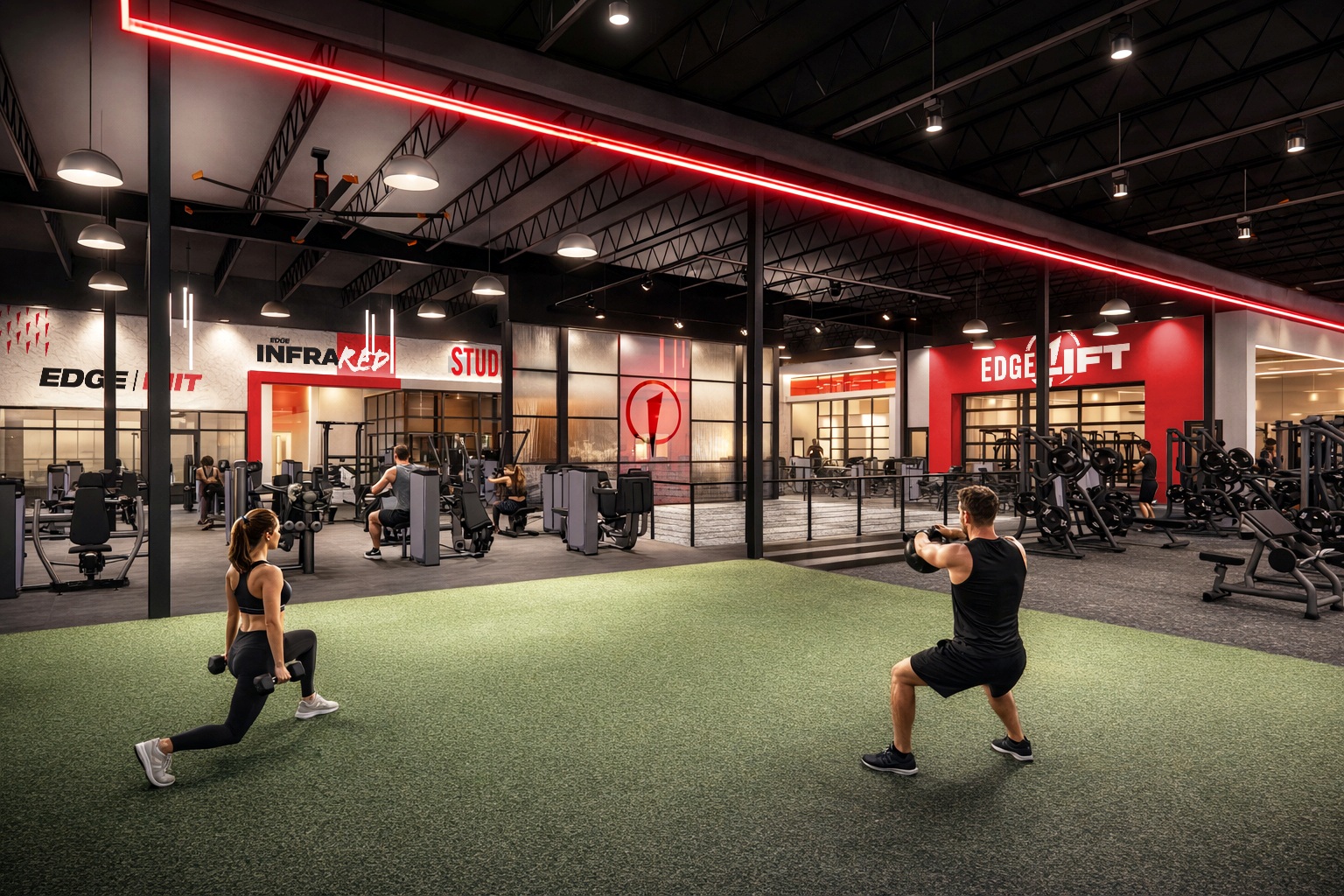 People working out at The Edge Fitness Clubs